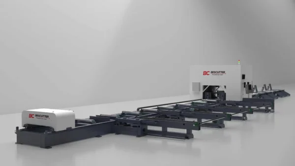 Titan Orbit Fiber Laser Tube Cutter for I-Beam, Round and Square Structural Steel Cutting Head 360° Rotation & ±45° Bevel Cutting